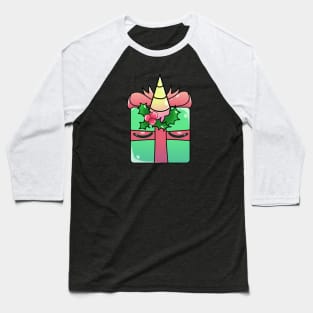 Green Christmas Unicorn Gift Baseball T-Shirt